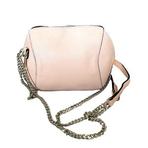 Borse in Pelle Baby pale pink leather crossbody bag made in Italy